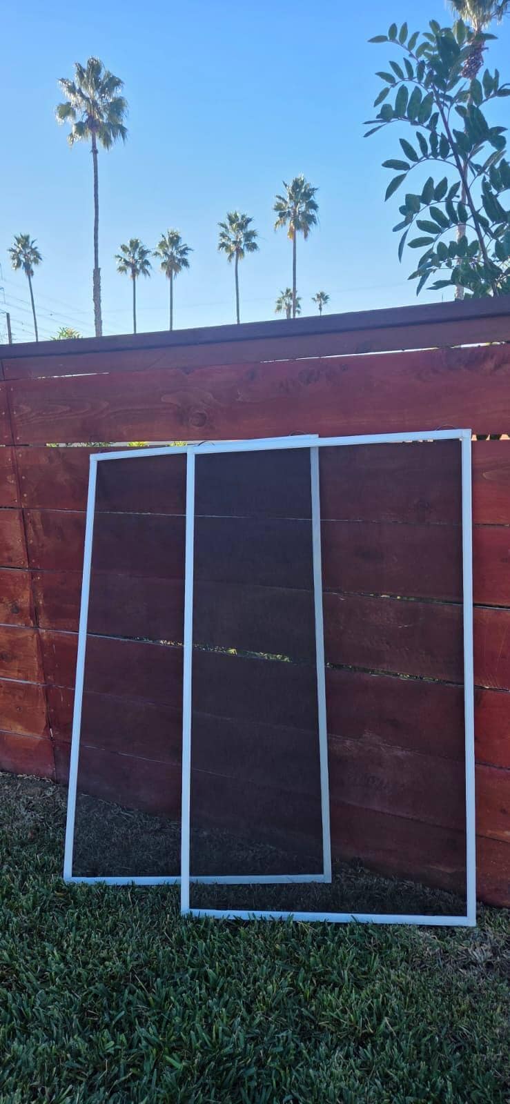 Two large new window screens built on site in Chula Vista